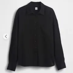 【ほぼ未使用】GAP リネンブレンドオーバーサイズシャツ ブラック