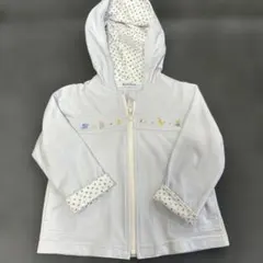 familiar 水色 動物刺繍 パーカー 80