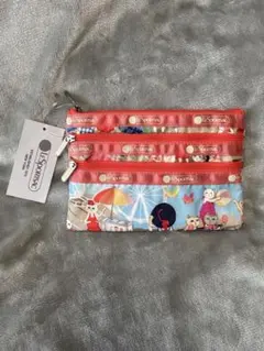 レスポートサック　ネコ柄3 zip Cosmetic ポーチ新品タグ付き