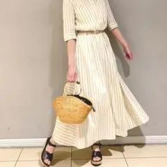極美品❤️MARIHAマリハ草原の虹のスカートティアード グレージュ