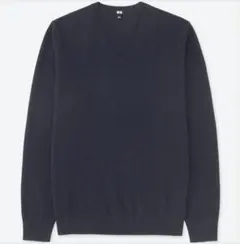 ユニクロ コットンカシミヤ Vネックセーター 長袖セーター 手洗い可能 Lサイズ