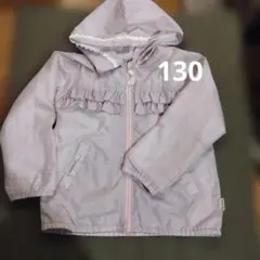 薄紫色フリル付きフードジャケット　130