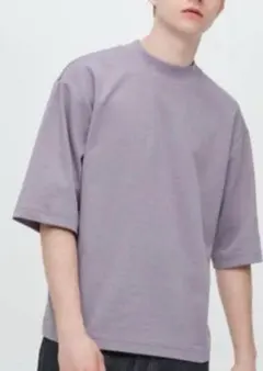 UNIQLO U エアリズム　五分袖　モックネックTシャツ