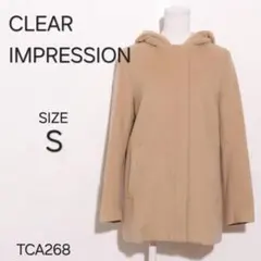 CLEAR IMPRESSION　ノーカラーコート　長袖　無地　ボタン付きのサムネイル