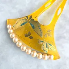 鼈甲風　かんざし　簪　真珠　蝶々　白甲　金蒔絵　789　留袖　結婚式　和装　着物