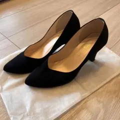黒 スエード ポインテッドトゥ ハイヒール