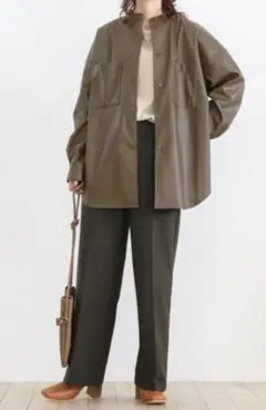 ノーカラーレザージャケット ノーカラージャケット