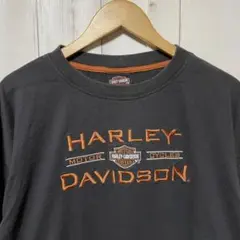 ハーレーダビッドソン 刺繍ロゴ ビッグサイズ 2XL ロンT 長袖 Tシャツ