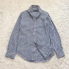新品✨️ ポロラルフローレン シャツ リネン100% ポニー刺繍 チェック ブルー