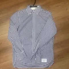 新品⭐︎お得ですH& by POOL ネイビーと水色のチェック柄長袖シャツ 
