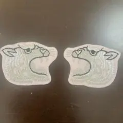 刺繍虎の顔ワッペン2枚セット