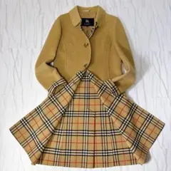 BURBERRY ダブルフェイスコート ノバチェック カシミヤ混 38 三陽商会のサムネイル