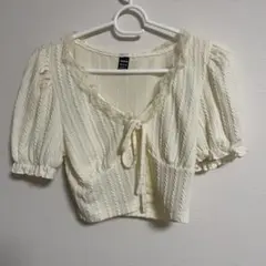 ノームコア SHEIN ガーリー アイボリーショート丈トップス