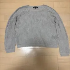 即日発送　ユニクロ　3Dメッシュクルーネックセーター 美品　ライトグレー M