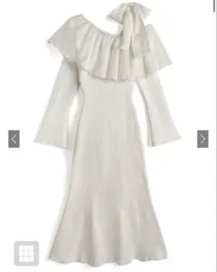 ワンショルダーホワイトワンピース　2次会