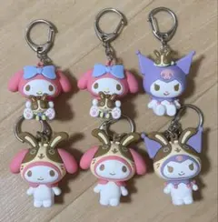 宇佐美 マイメロ クロミ 立体ラバーキーホルダー 6点セット