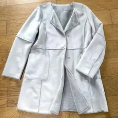 ライトアイスグレー❤️軽〜いムートン風コート♡ポリエステル100%【サイズ40】