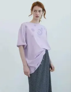 【新品未着用】【ENZO BLUES】韓国 半袖 Tシャツ ライトパープル