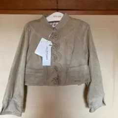 ジルスチュアート★革ノーカラージャケット