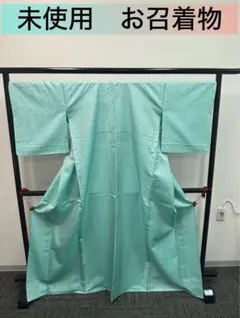 未使用】単衣 小紋 緑×薄紫 市松模様 変わり格子 着物 - メルカリ