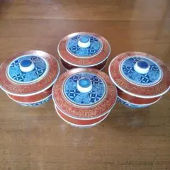 青備前煎茶碗・陶岳龍峰　各4客 青備前煎茶碗・陶岳龍峰 各4客