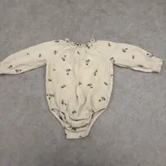 値下げしました！ 花柄刺繍ロンパース クリーム色