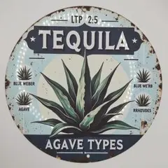 TEQUILA AGAVE レトロ風 ブリキ看板 アメリカン雑貨 OE1348