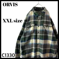 ORVIS オービス ヘビーネルシャツ ヘビネル シャツジャケット 緑青 2XL