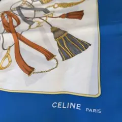【週末お値下げ】CELINE♡セリーヌ 大判スカーフ 馬具柄 タッセル柄 美品