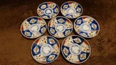 古伊万里　伊万里　色絵　金襴手　豆皿　菓子皿　蔵出し　茶道具　７客