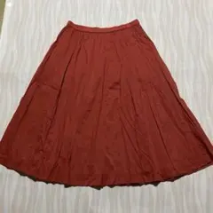★UNIQLO ユニクロ　フレアスカート レッド系 サイドポケット付き　Mサイズ