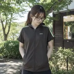 半袖 パーカー トラックジャケット ジャージ ブラウン 茶色 S y2kのサムネイル