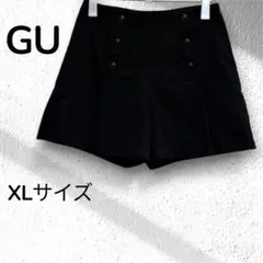 【ジーユーGU】ボタンデザイン キュロット ショートパンツ 黒　XLサイズ