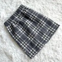 GRL グレイル (M) ツイードタイトスカート バックジップ スリット 膝丈