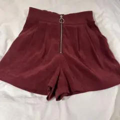 one way リングジップショートパンツ　ボルドーMサイズ