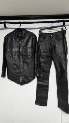 Harley Davidson ハーレーレザージャケット パンツセット 本革 黒のサムネイル