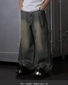 GRANCY 青M Rifted Slash Buggy Denim Pants - メルカリ