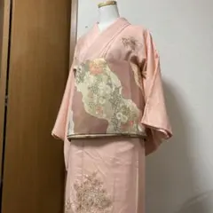 淡いピンクの訪問着 華やかな刺繍入り 袋帯　長襦袢セットのサムネイル