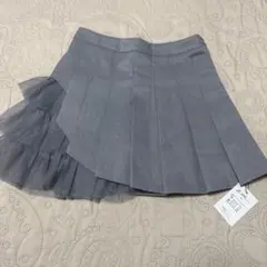 新品・GRL・チュール付きプリーツミニスカート グレー　M