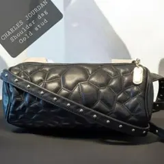 CHARLES JOURDAN ドラム ショルダーバッグ キルティング スタッズ