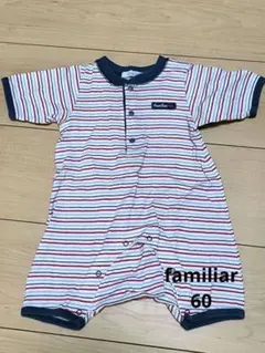 familiar ボーダー　ロンパース 60