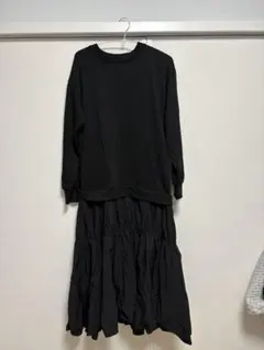 Samansa Mos2 blue 異素材切替ワンピースのサムネイル