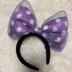 ディズニー ミニーマウス カチューシャ パープル ドット