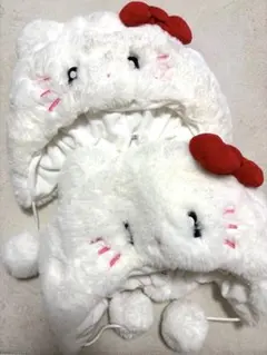 USJ キティ 被り物 ファンキャップ モコモコ ポンポン ファー ユニバ