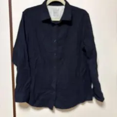 無印良品 長袖シャツ ネイビー L ネルシャツ