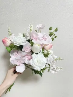 結婚式 ブライダル ブーケ 韓国風 ブートニア付き