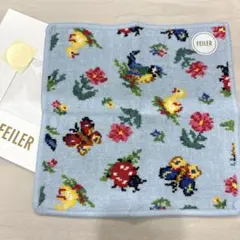 新品✨FEILER フェイラー ハンカチ ハイジ　ペールブルー　水色　ギフト
