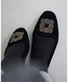 IENA MALUS/マリュス VELVET BIJOU SHOES 37 - メルカリ