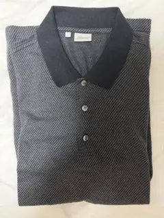 極美品/最高級】ブリオーニ バイカラー ポロシャツ チャコールグレー