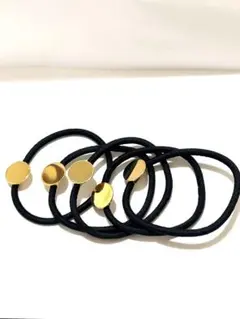 シンプル黒ヘアゴム5 個セット
